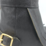 Rupert Sanderson Vrony Fringe Ankle Boots Black Leather Size 37.5 US 8