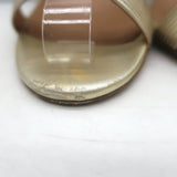 Aquazzura Ari 105 Ankle Wrap Sandals Gold Metallic Leather Size 41