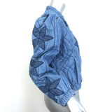 Free People Quinn Quilted Denim Jacket Indigo Cotton Size Small