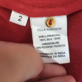 Ulla Johnson Chantelle Tiered Maxi Dress Red Floral Print Silk Georgette Size 2