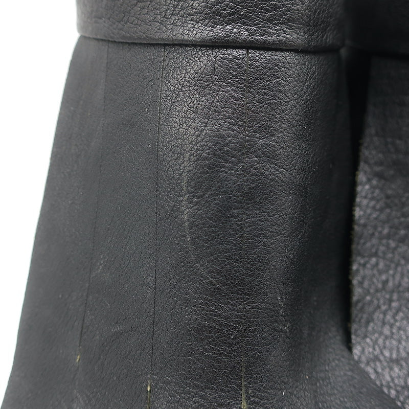 Rupert Sanderson Vrony Fringe Ankle Boots Black Leather Size 37.5 US 8
