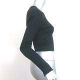 A.L.C. Sweater Black/Blue Metallic Ribbed Knit Size Small Crewneck Pullover