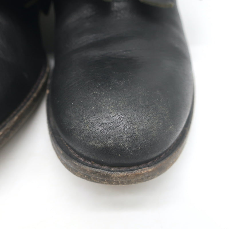 Rupert Sanderson Vrony Fringe Ankle Boots Black Leather Size 37.5 US 8