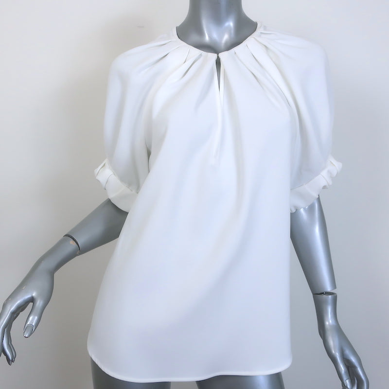 A.L.C. Carey II Puff Sleeve Top White Crepe Size 8