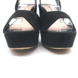 Miu Miu Platform Ankle Strap Sandals Black Suede Size 36 Open Toe Heels