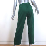 THE GREAT side-stripe track pants, clover green and white, pre-owned authentic designer piece, size 0
