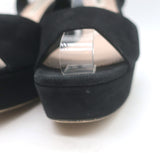 Miu Miu Platform Ankle Strap Sandals Black Suede Size 36 Open Toe Heels