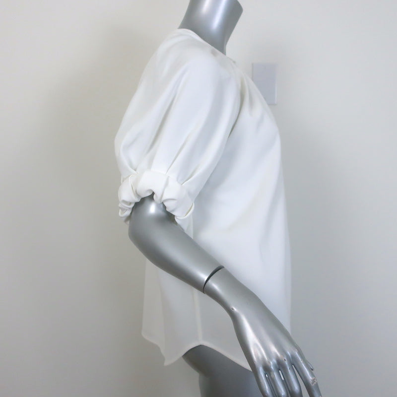 A.L.C. Carey II Puff Sleeve Top White Crepe Size 8