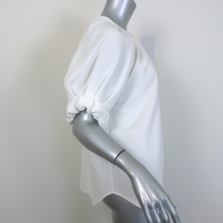A.L.C. Carey II Puff Sleeve Top White Crepe Size 8