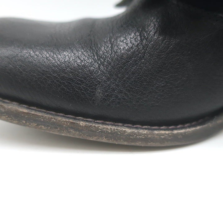 Rupert Sanderson Vrony Fringe Ankle Boots Black Leather Size 37.5 US 8
