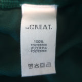 THE GREAT side-stripe track pants in clover green and white, authentic pre-owned designer piece