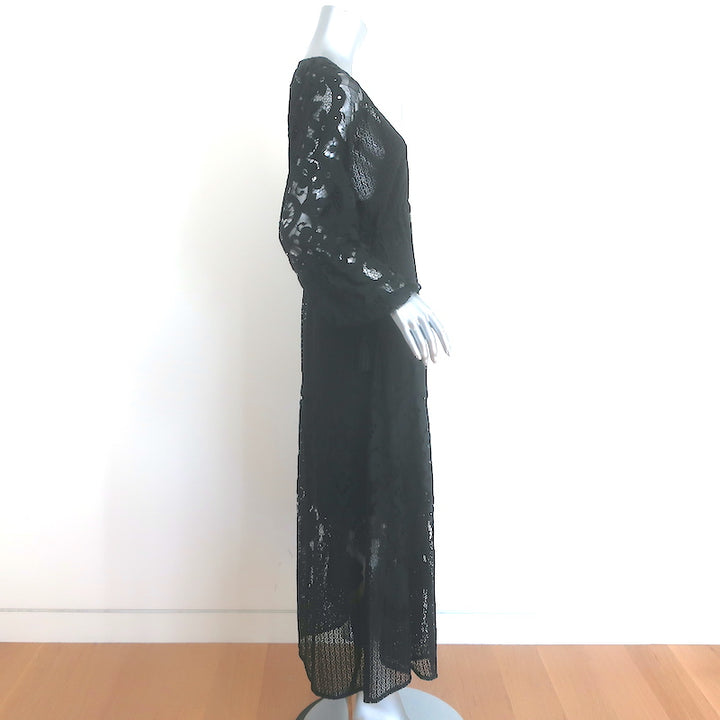 Melissa Odabash Melissa Tie-Side Midi Dress Black Lace One Size