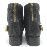 Rupert Sanderson Vrony Fringe Ankle Boots Black Leather Size 37.5 US 8