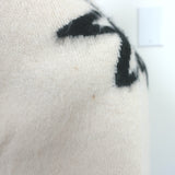 Stussy Sidney Logo Tee Ivory Brushed Knit Size Small Short Sleeve Sweater