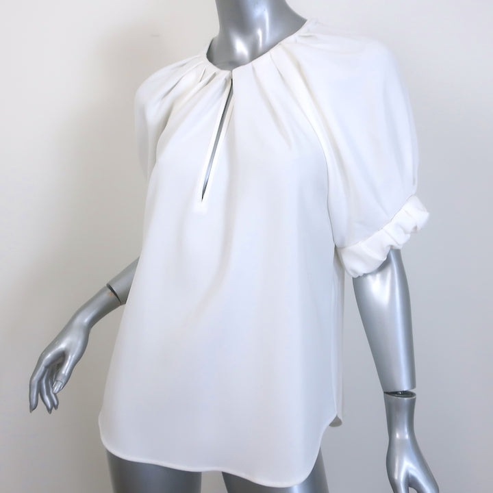 A.L.C. Carey II Puff Sleeve Top White Crepe Size 8