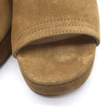 Valentino Fawcette Platform Ankle Strap Sandals Tan Suede Size 36
