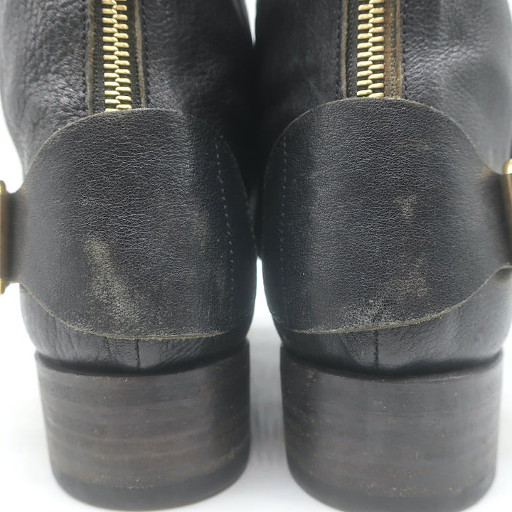 Rupert Sanderson Vrony Fringe Ankle Boots Black Leather Size 37.5 US 8