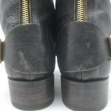 Rupert Sanderson Vrony Fringe Ankle Boots Black Leather Size 37.5 US 8