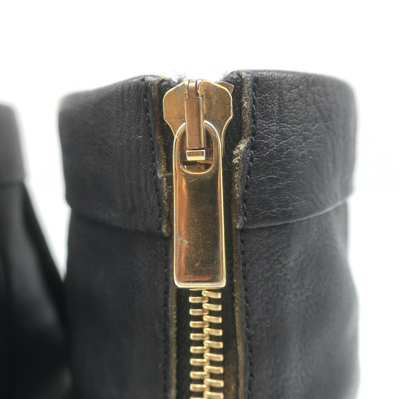 Rupert Sanderson Vrony Fringe Ankle Boots Black Leather Size 37.5 US 8