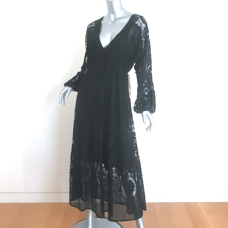 Melissa Odabash Melissa Tie-Side Midi Dress Black Lace One Size