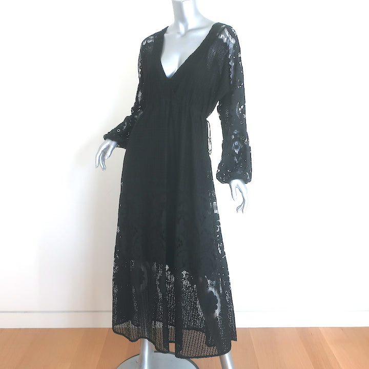 Melissa Odabash Melissa Tie-Side Midi Dress Black Lace One Size