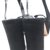 Miu Miu Platform Ankle Strap Sandals Black Suede Size 36 Open Toe Heels