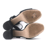 Miu Miu Platform Ankle Strap Sandals Black Suede Size 36 Open Toe Heels