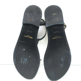 Saint Laurent Colorblock T-Strap Sandals Black & Metallic Leather Size 38.5