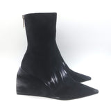Off-White Dolls Tie Dye Suede Pointed Toe Wedge Boots Black Size 37 NEW