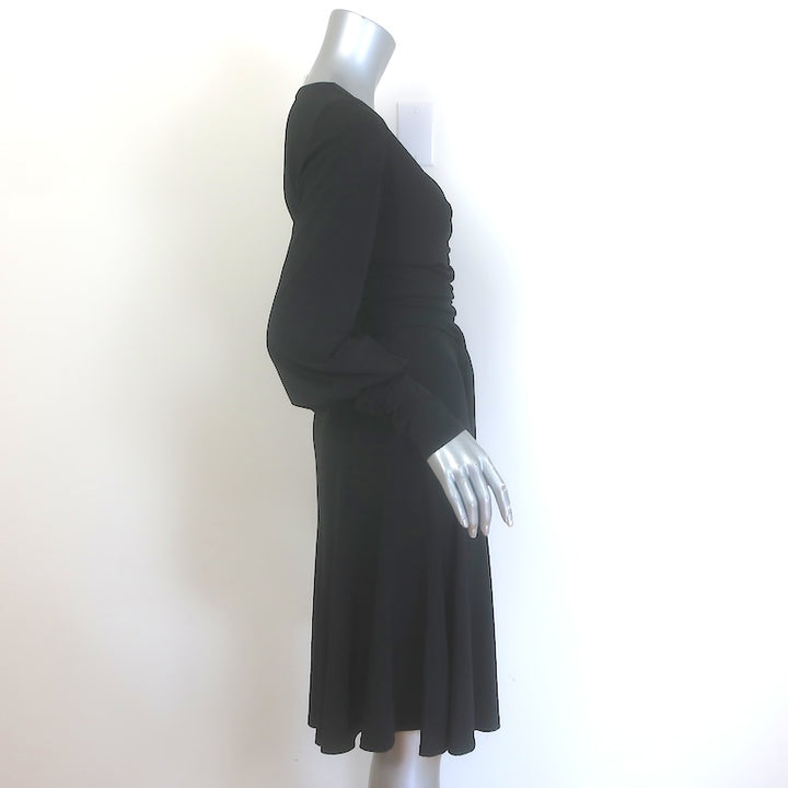 M Missoni Blouson-Sleeve Tie Waist Dress Black Stretch Jersey Size US 6