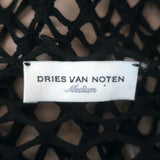 Authentic Dries Van Noten black fishnet long-sleeve top, size M — pre-owned, gently worn