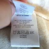 Stussy Sidney Logo Tee Ivory Brushed Knit Size Small Short Sleeve Sweater