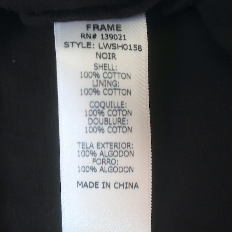 FRAME Le Lace Mini Tank Dress Black Embroidered Cotton Size Small NEW