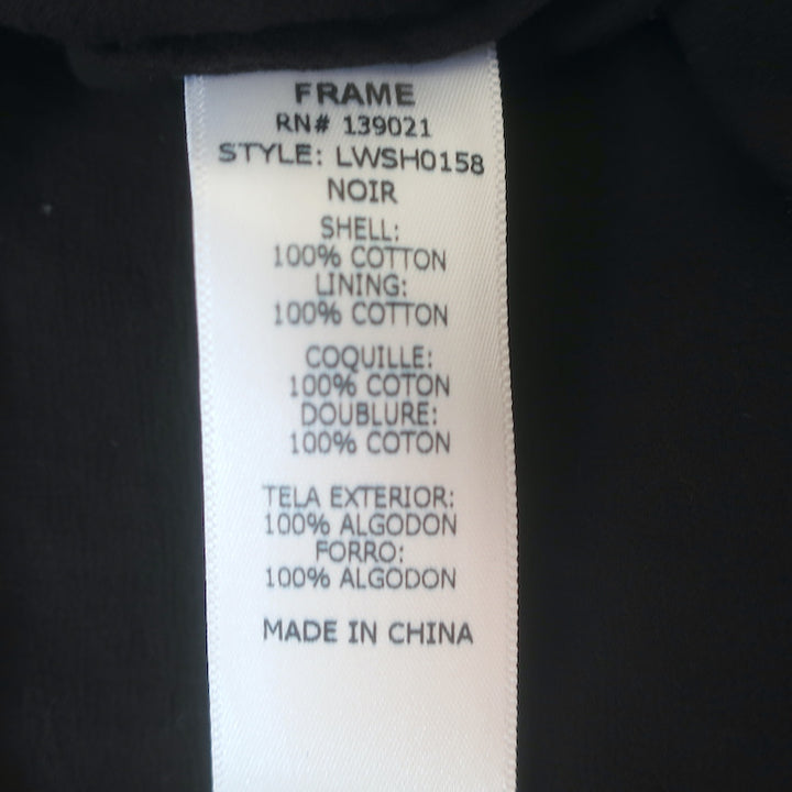 FRAME Le Lace Mini Tank Dress Black Embroidered Cotton Size Small NEW