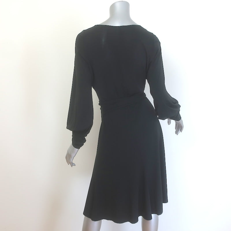 M Missoni Blouson-Sleeve Tie Waist Dress Black Stretch Jersey Size US 6