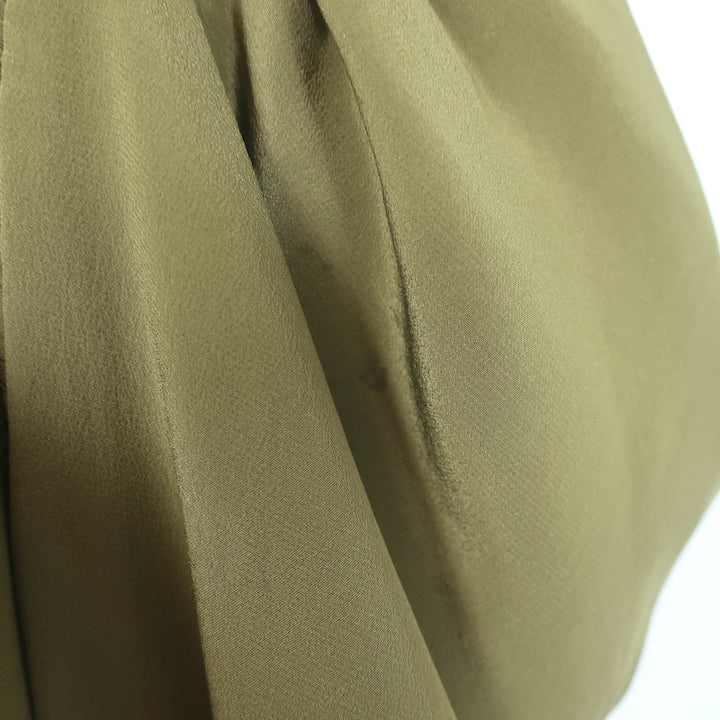 Ulla Johnson Lela Puff Sleeve Blouse Olive Silk Size 10