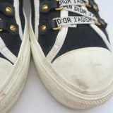 Christian Dior Walk'n'Dior Low Top Sneakers Black Canvas Size 38