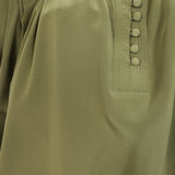 Ulla Johnson Lela Puff Sleeve Blouse Olive Silk Size 10