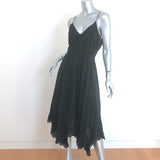 LoveShackFancy Melody Broderie Anglaise Midi Dress Black Size Large