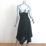 LoveShackFancy Melody Broderie Anglaise Midi Dress Black Size Large