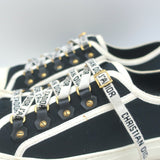 Christian Dior Walk'n'Dior Low Top Sneakers Black Canvas Size 38