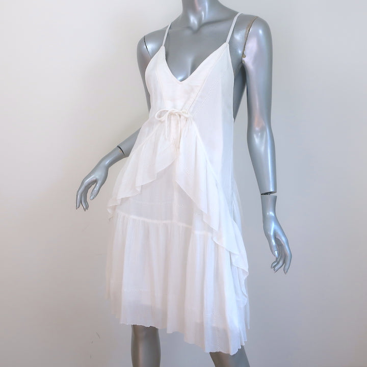 IRO Maoline Ruffled Dress Cream Size 34 NEW