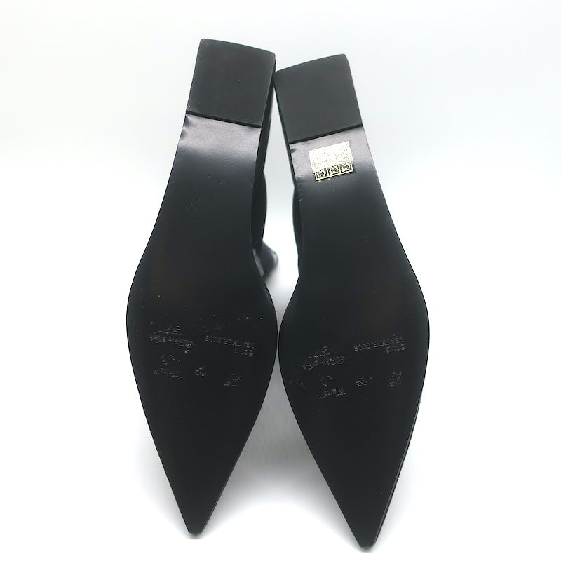 Off-White Dolls Tie Dye Suede Pointed Toe Wedge Boots Black Size 37 NEW