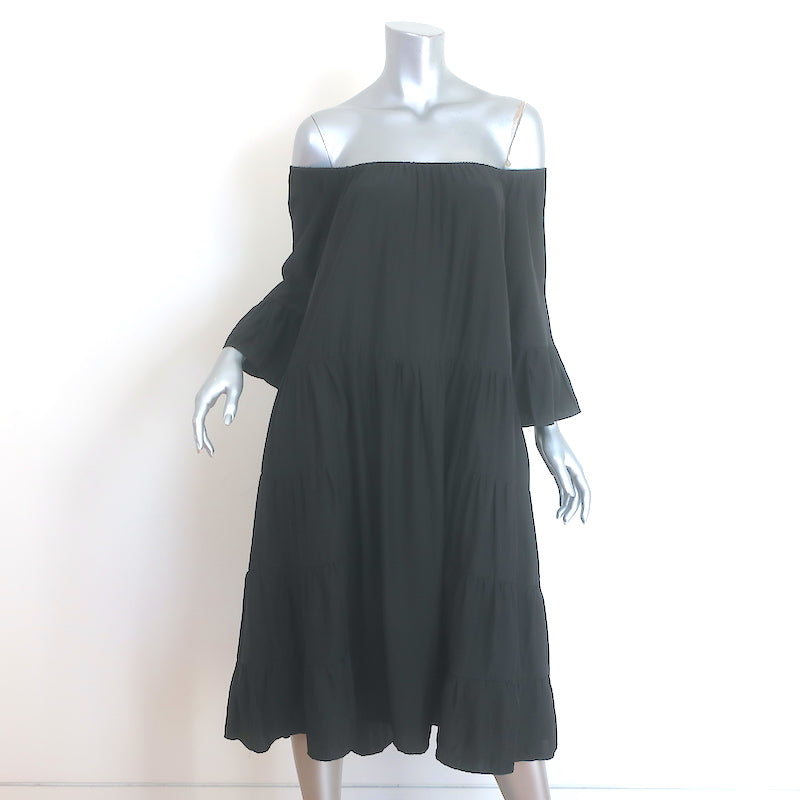 Natalie Martin Mesa Bell Sleeve Tiered Dress Black Silk Size Extra Sma – Celebrity Owned Natalie Martin Mesa Bell Sleeve Tiered Dress Black Silk Size Extra Sma – Celebrity Owned