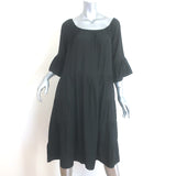 Natalie Martin Mesa Bell Sleeve Tiered Dress Black Silk Size Extra Small