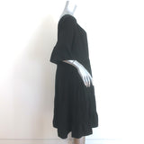 Natalie Martin Mesa Bell Sleeve Tiered Dress Black Silk Size Extra Small