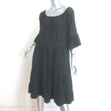 Natalie Martin Mesa Bell Sleeve Tiered Dress Black Silk Size Extra Small