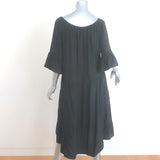 Natalie Martin Mesa Bell Sleeve Tiered Dress Black Silk Size Extra Small