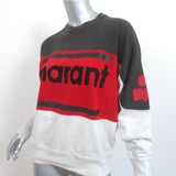 Isabel Marant Etoile Gallian Logo Sweatshirt Red/Ecru Cotton Size 38