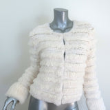 Alice + Olivia Fawn Faux Fur Jacket Cream Size Large